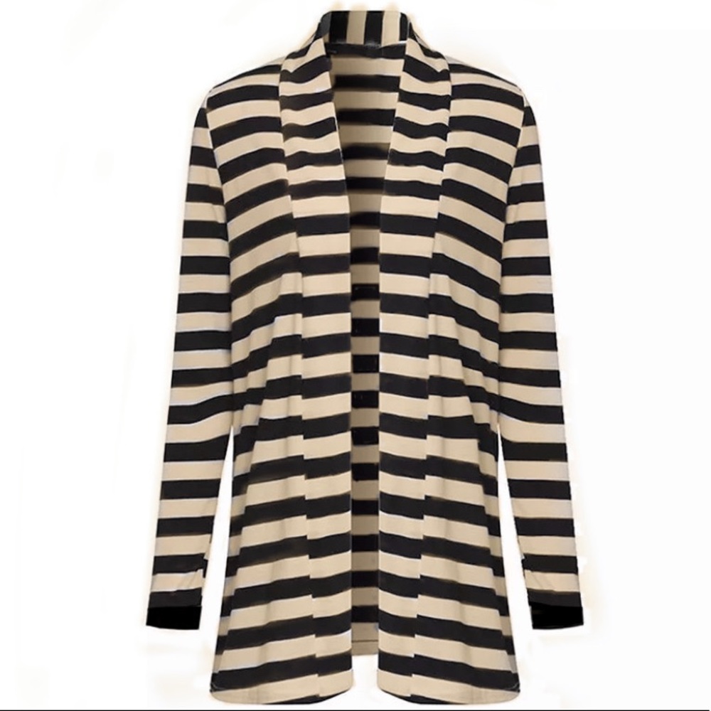 🤎Back and Tan Striped Cardigan🤎